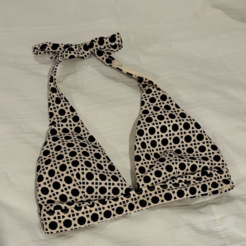 Alex Marie Beige & black cane print Bathing suit top
